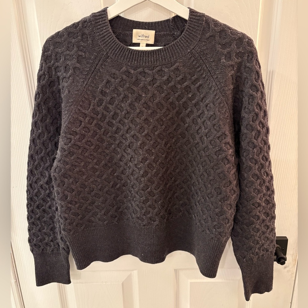 Wilfred Gray Cable Knit Sweater